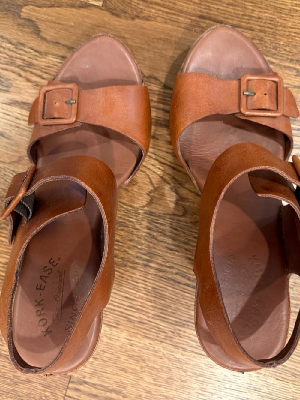 Kork-Ease Women's Wedge Leather Sandal - SZ 9